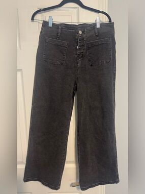 High-Rise Wide-Leg Women's Jeans - Black